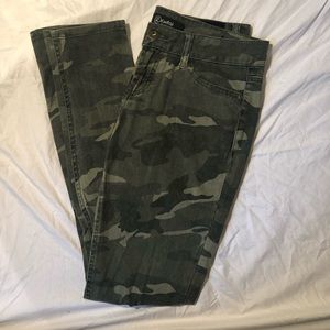 Green Camo Skinny Pants